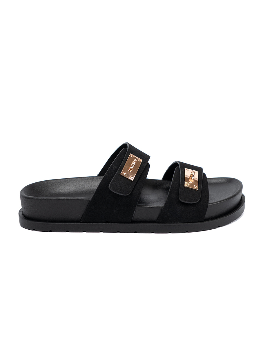 Shelvt Platform flip-flops with gold details
