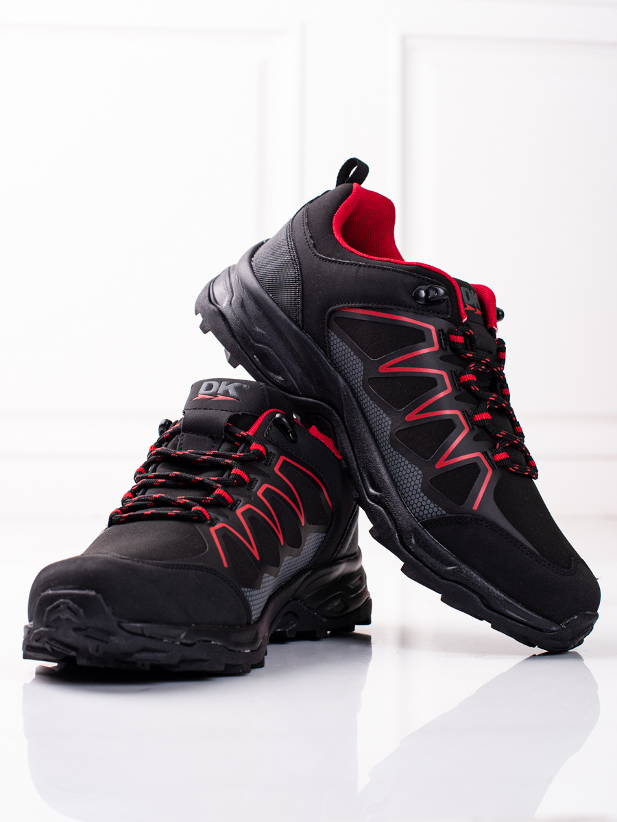 Mens trekking shoes DK black and red
