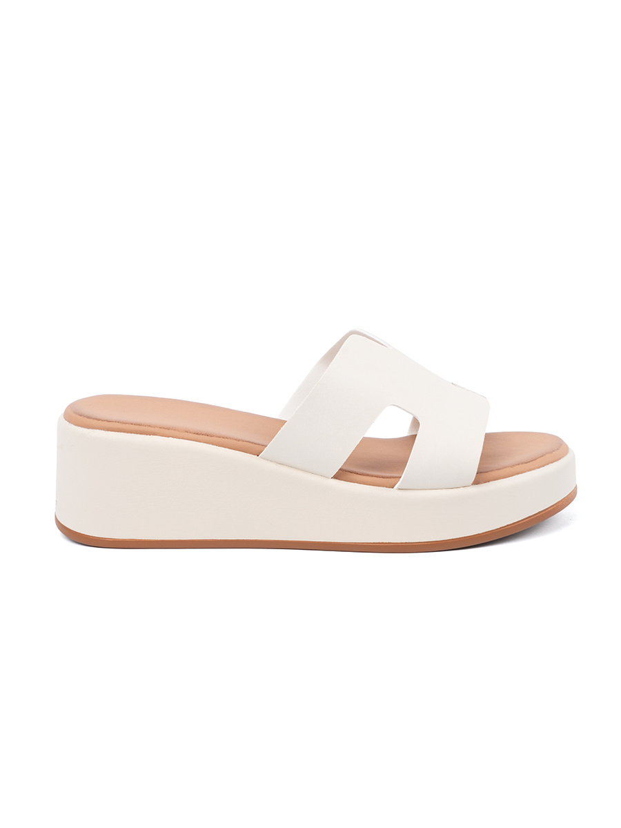 SEASTAR Womens platform flip-flops light beige