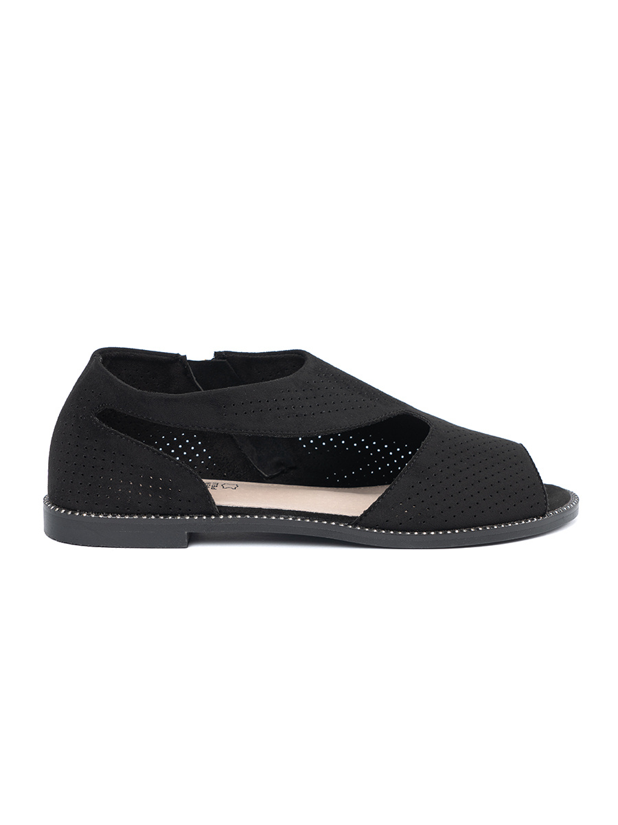 GOODIN Black openwork flat sandals