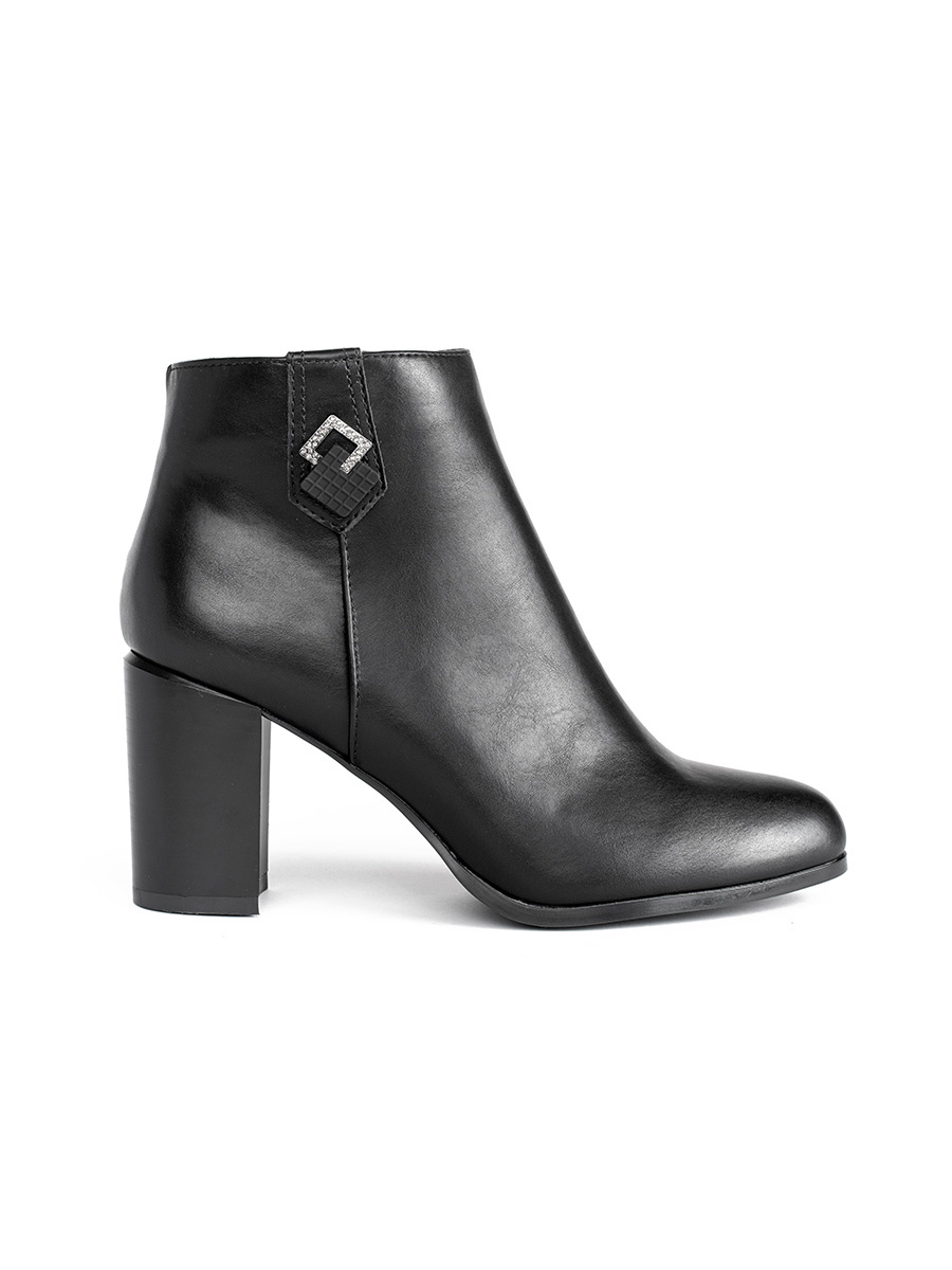 Womens black ankle boots on a heel Sergio Leone