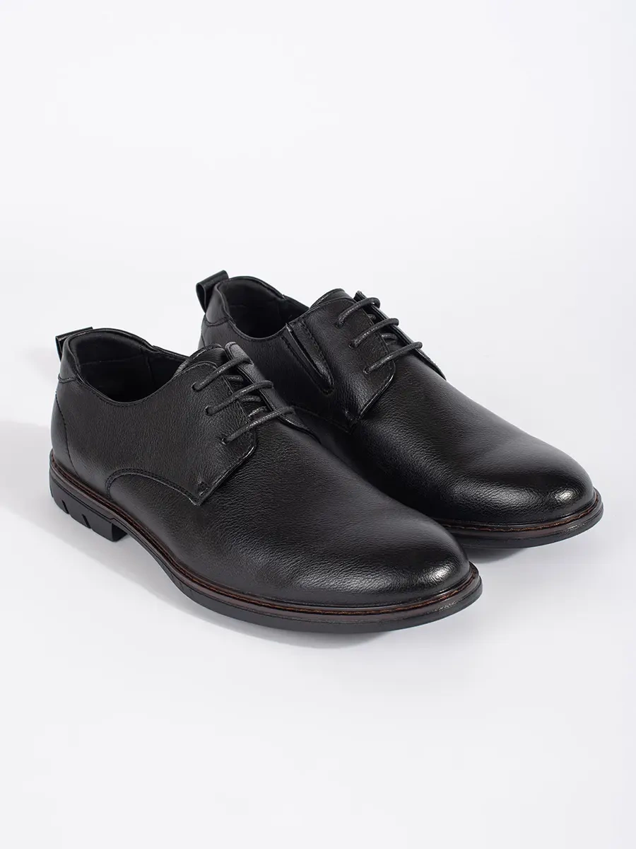 Shelvt Mens black lace-up shoes