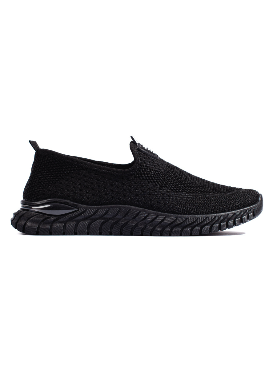 Shelvt Black womens textile sneakers