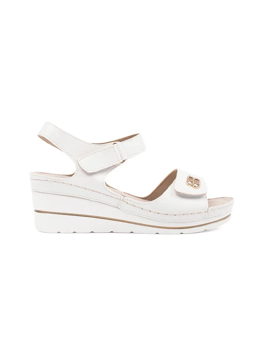 GOODIN White comfortable wedge sandals