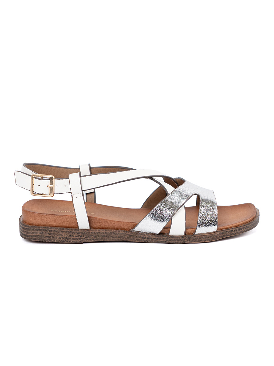 Sergio Leones flat white sandals