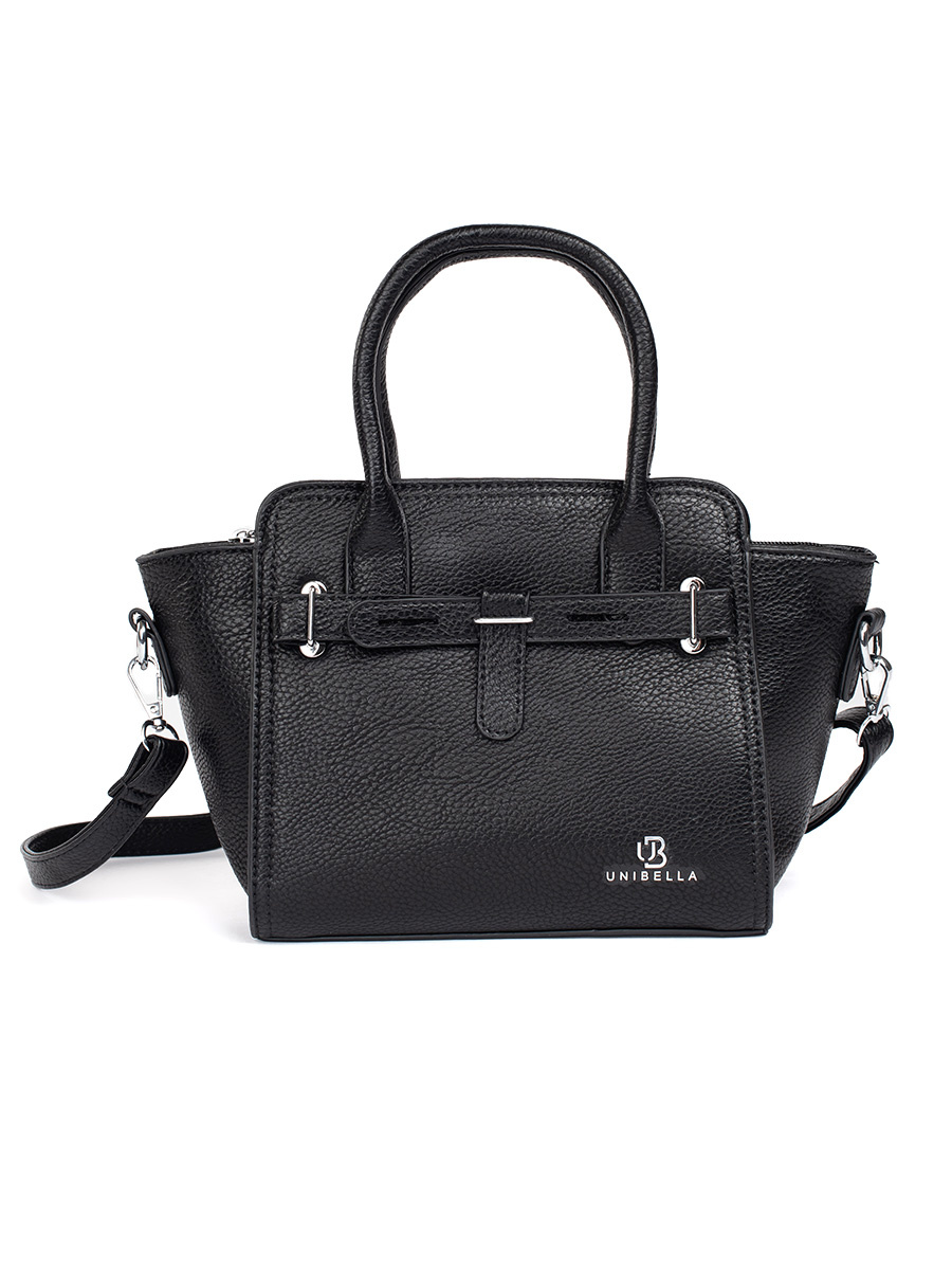 Shelvt Black women's handbag with silver elements
