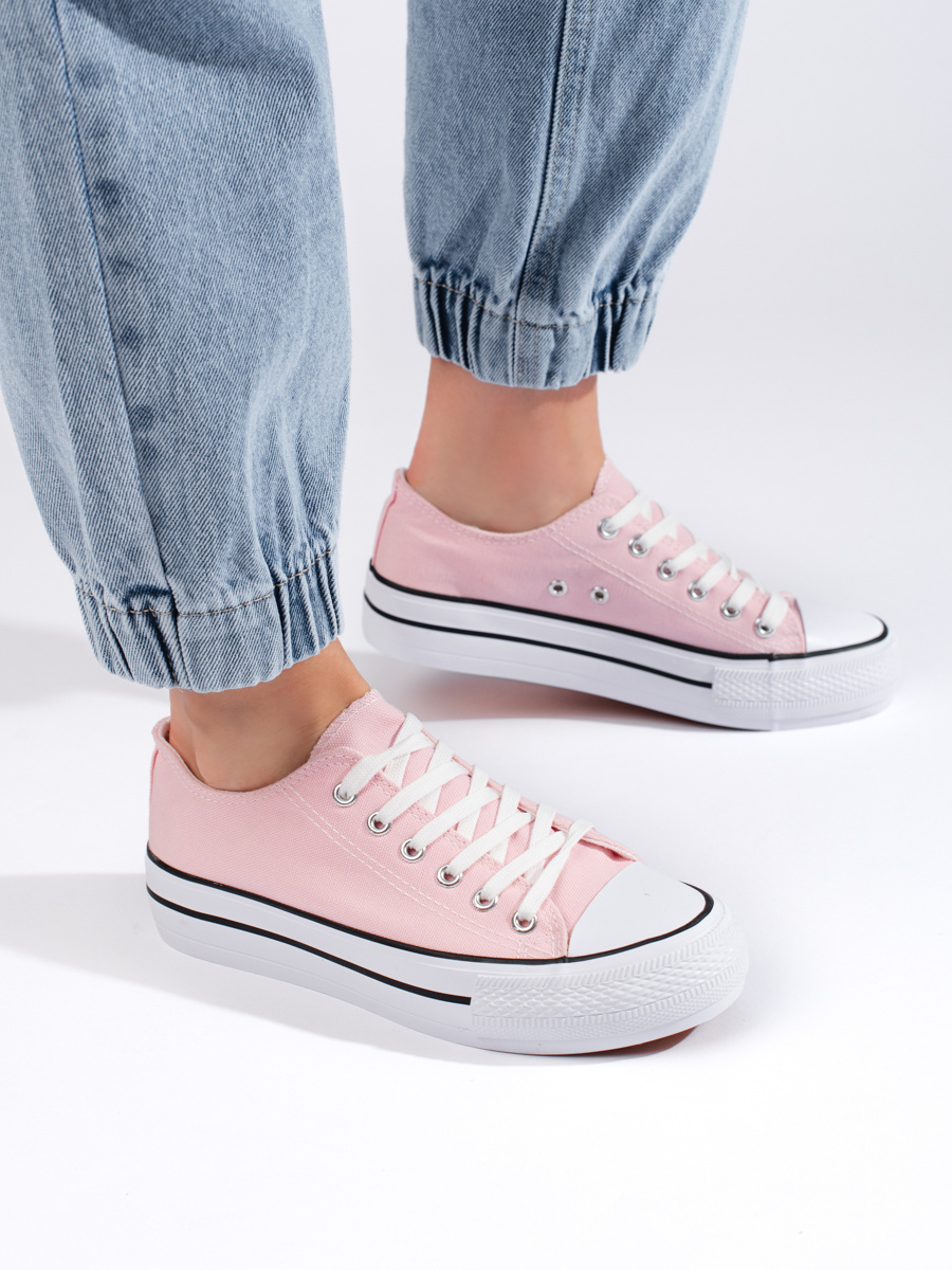Shelvt Pink womens sneakers