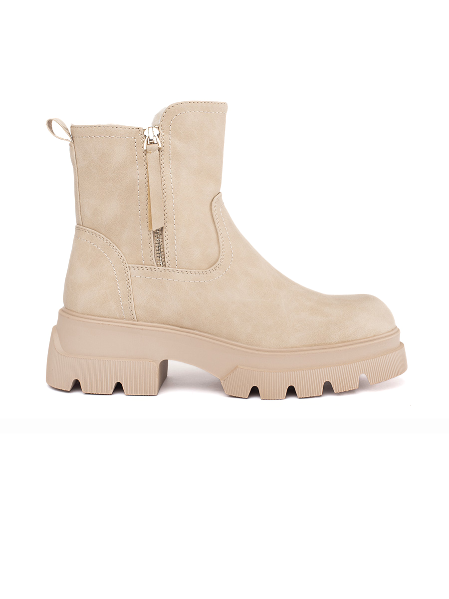 Beige womens insulated ankle boots Sergio Leone