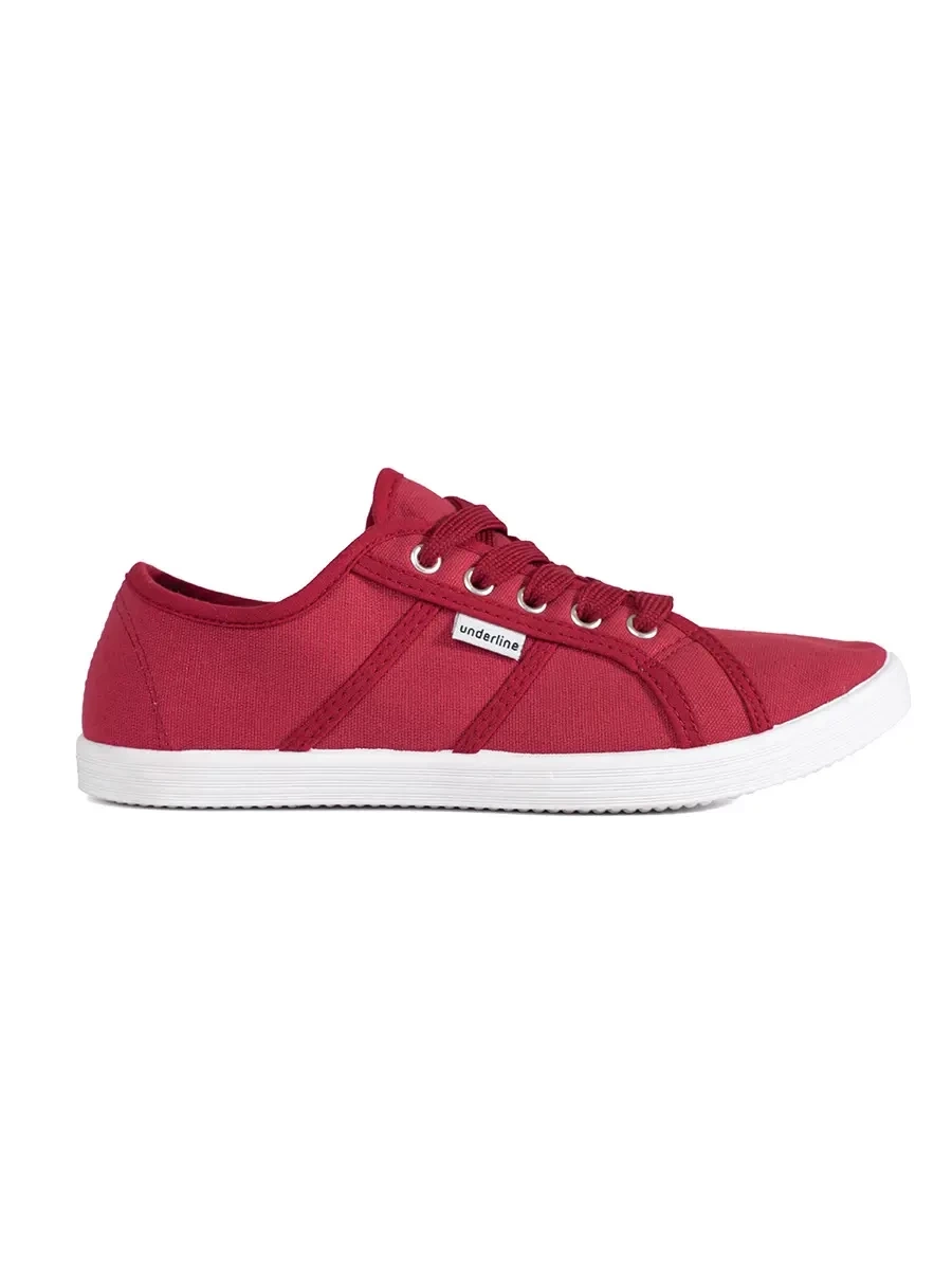 Shelvt Red low sneakers for women