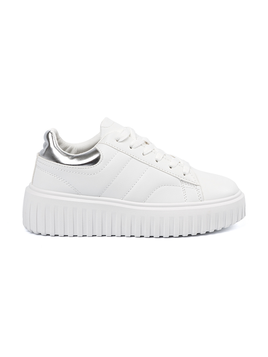 Shelvt White sneakers with silver inserts