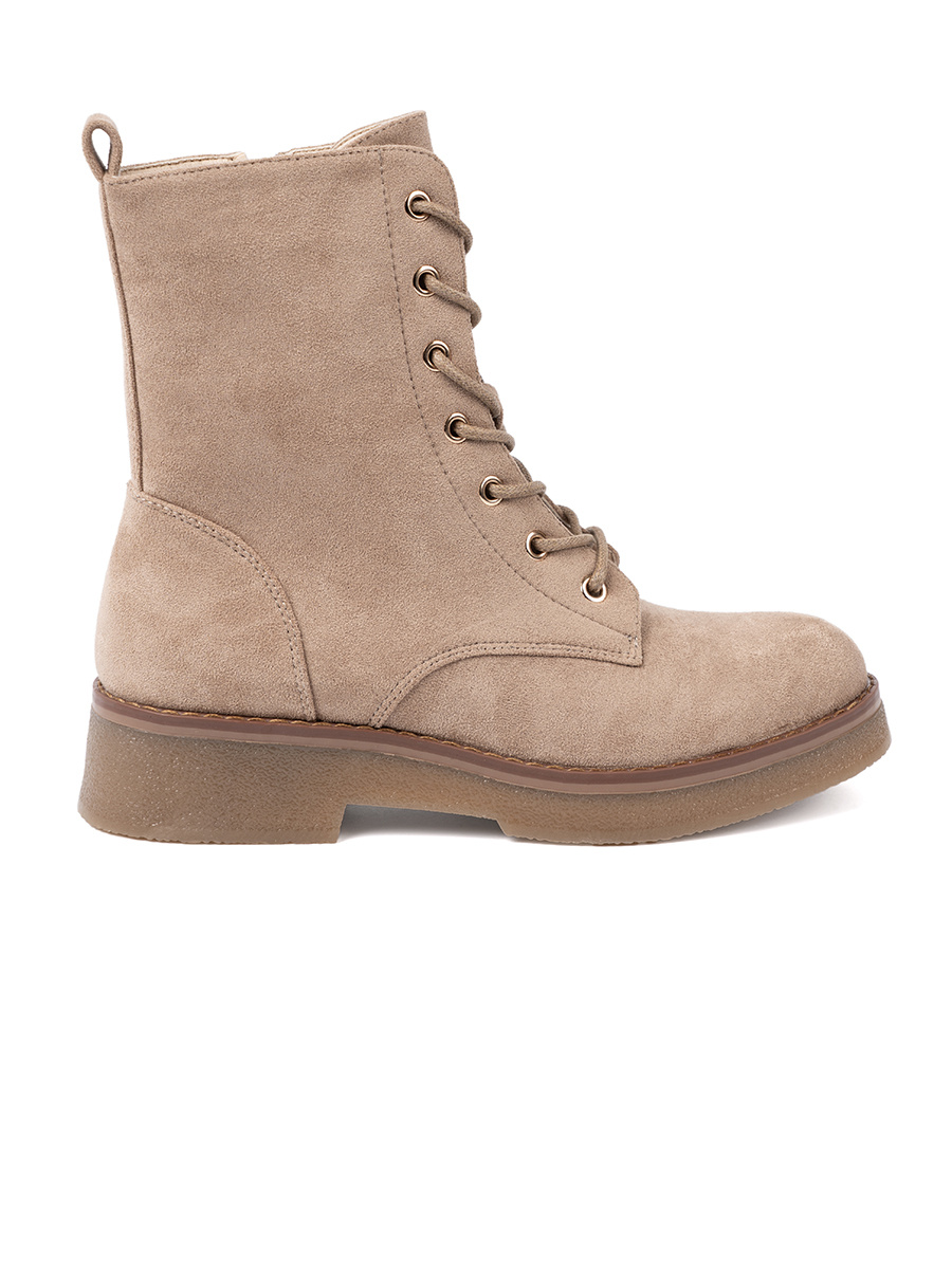 Shelvt Stylish beige workers with a round toe