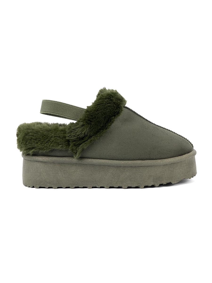 Shelvt Dark green boots ala snow boots with fur