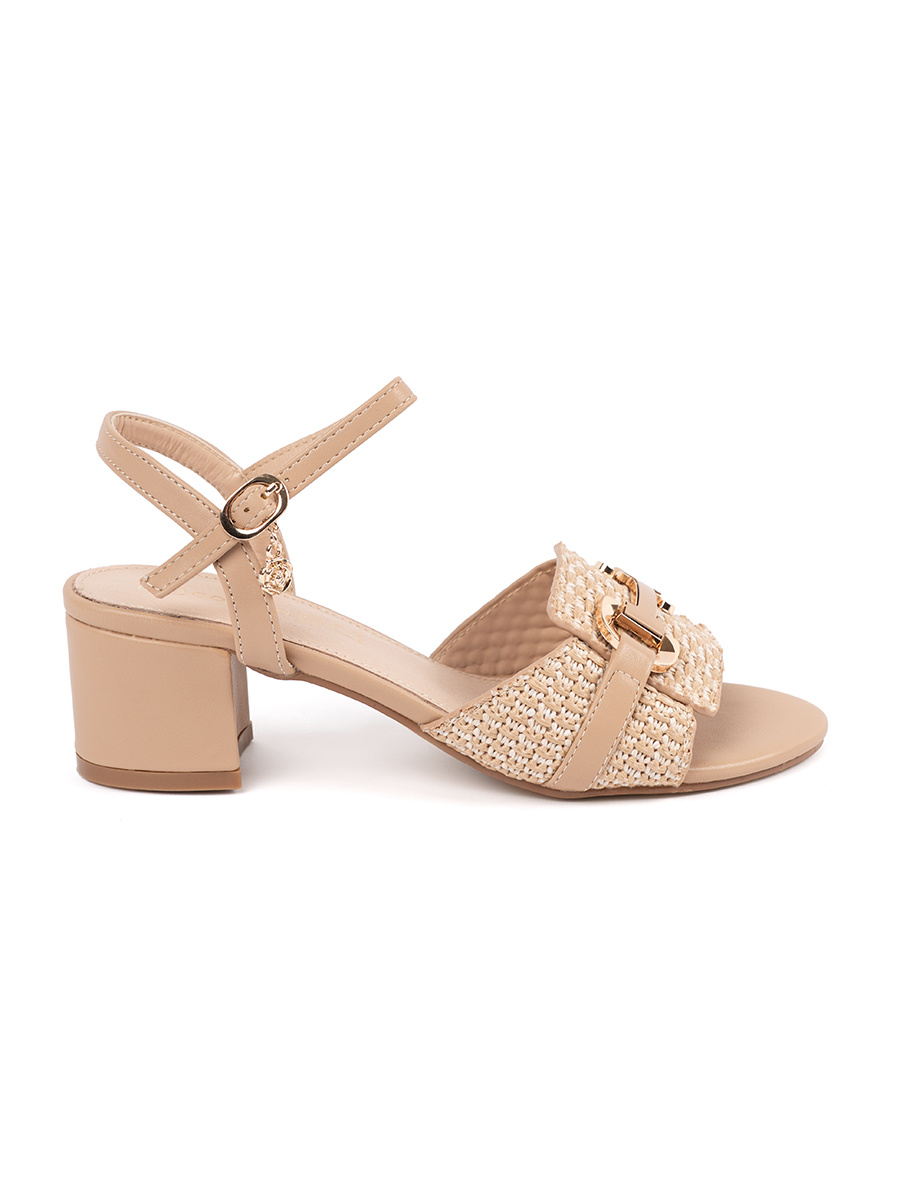 GOODIN Beige womens mid-heeled sandals