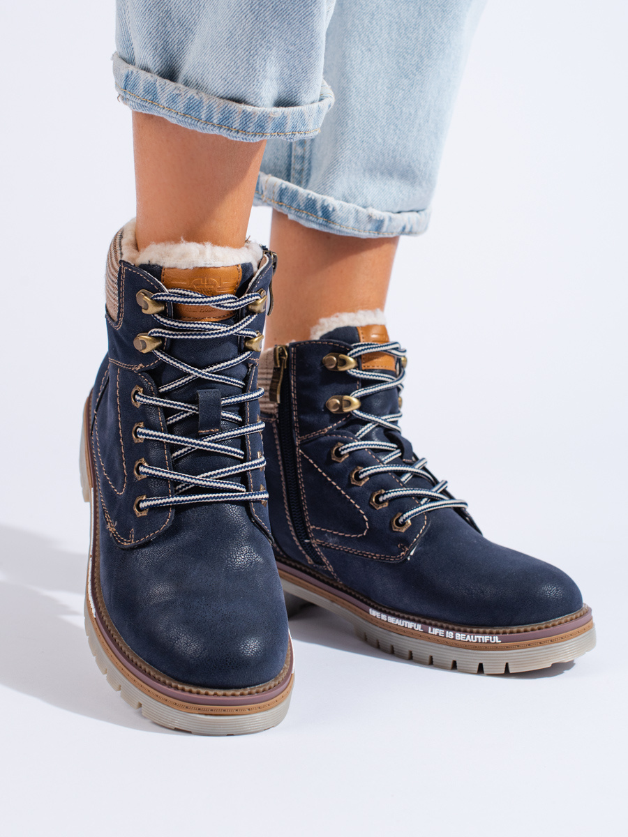 Navy blue women's trappers Shelvt