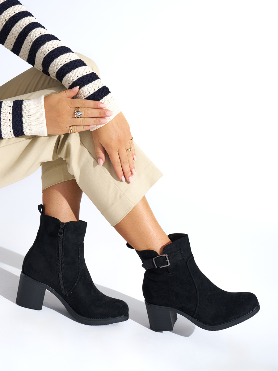 Shelvt Womens black ankle boots