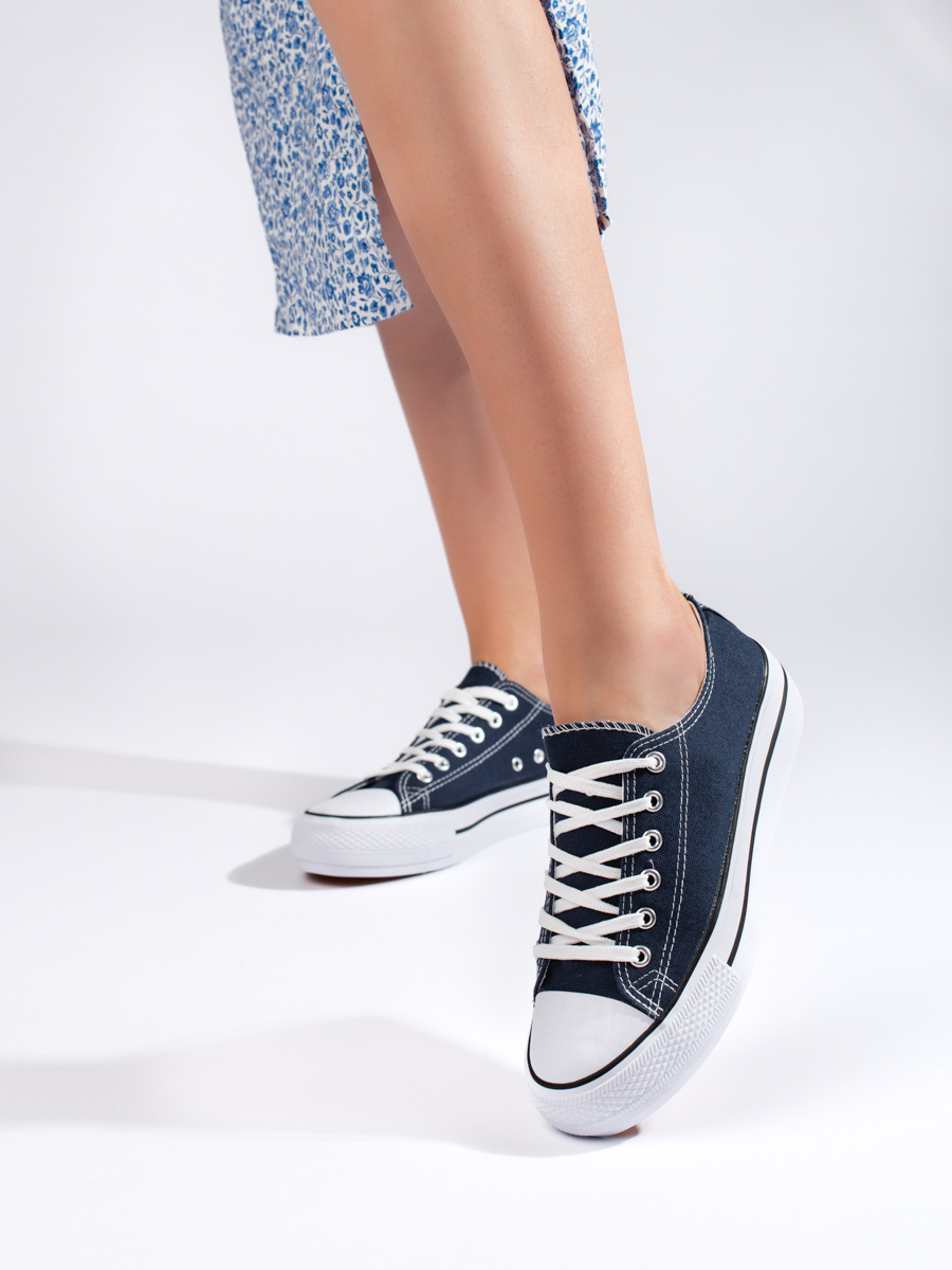 Shelvt Navy blue womens sneakers