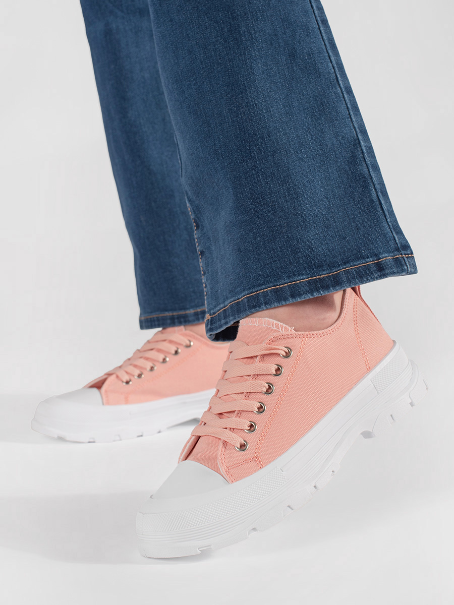 Shelvt Classic platform sneakers light pink