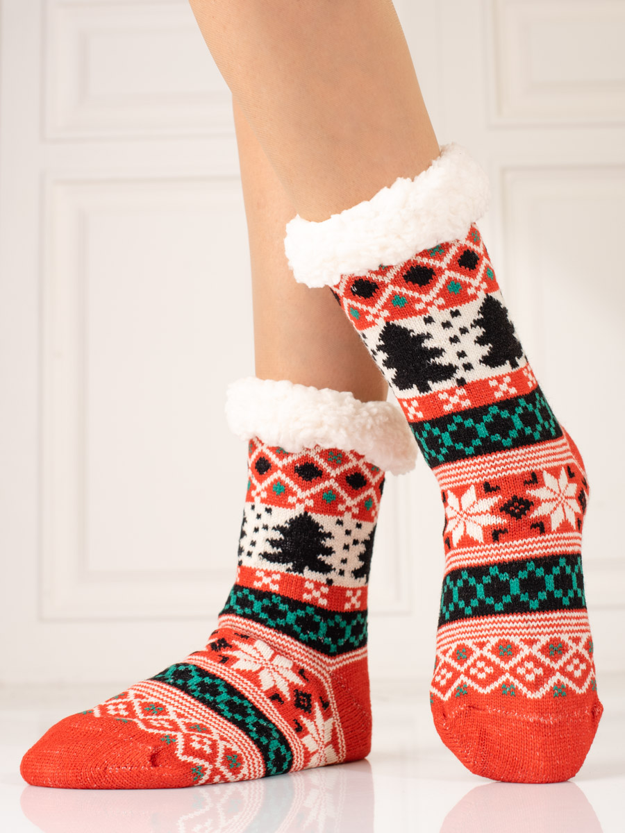 Shelovet women's socks with winter pattern