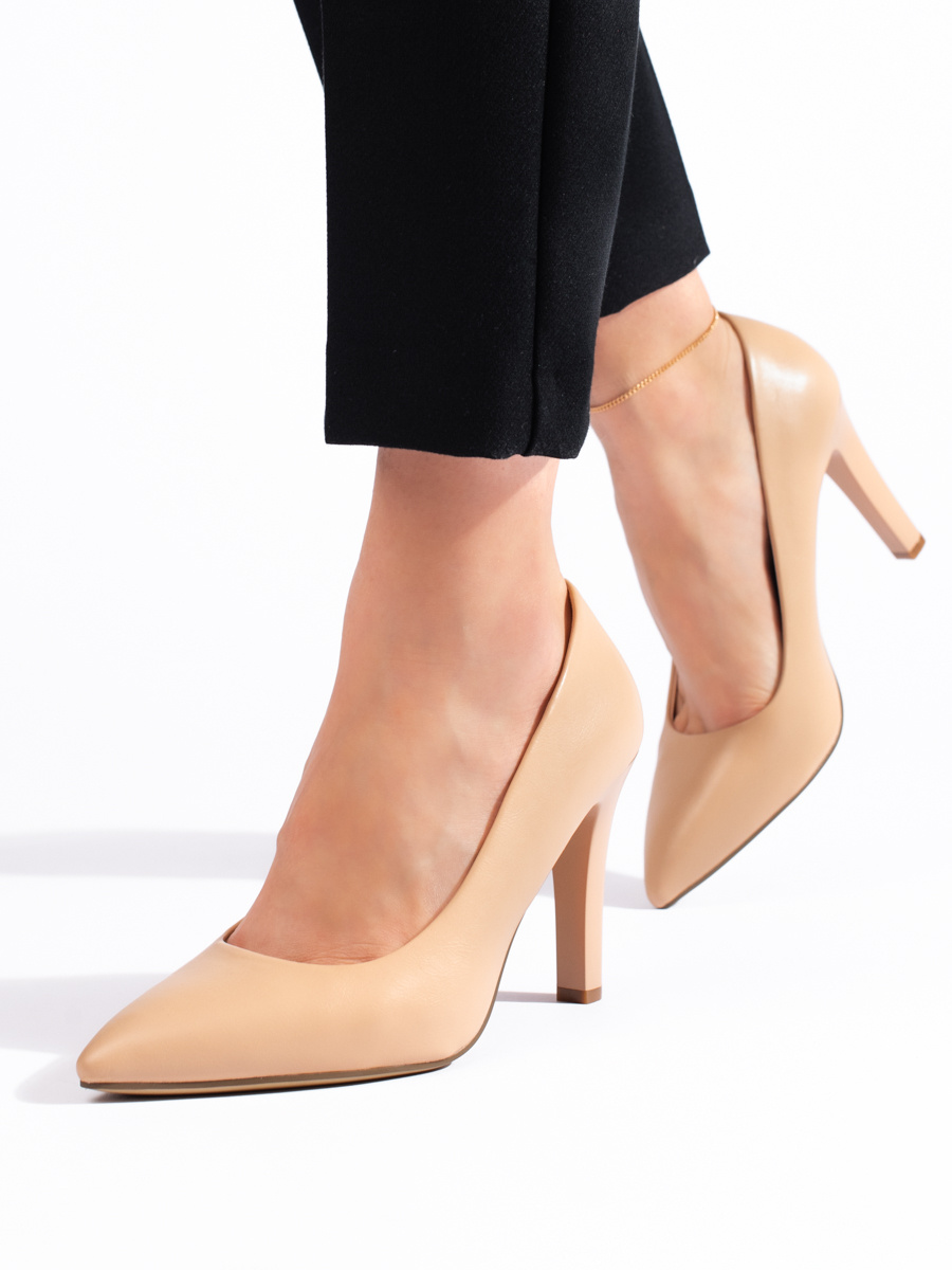 Comfortable beige women's pumps Sergio Leone