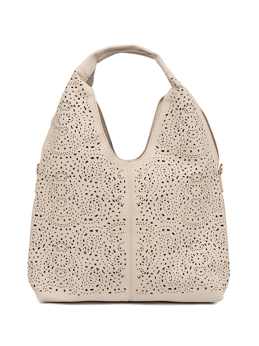 Shelvt Beige openwork shoulder bag