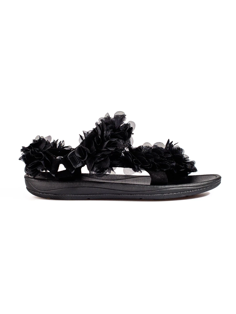 Womens black scented Velcro sandals Shelvt