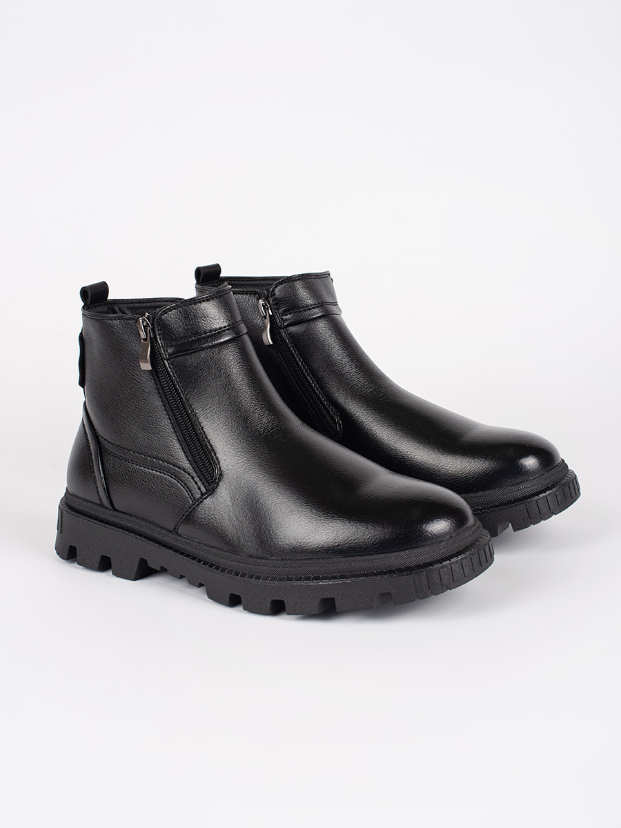 Shelvt Mens black insulated ankle boots