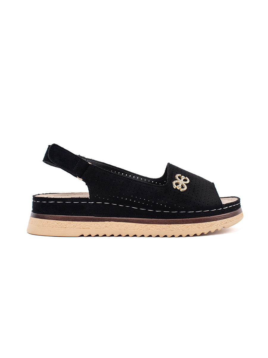 GOODIN Openwork soft sandals black