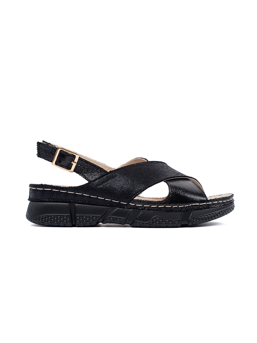 GOODIN Black flat sandals