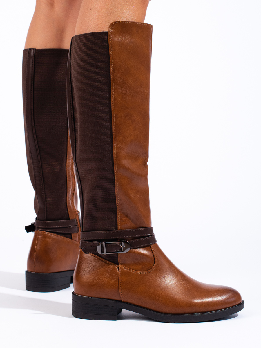 Classic camel riding boots for women Shelovet
