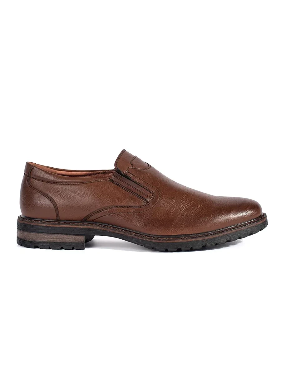 Shelvt Men's brown slip-on shoes
