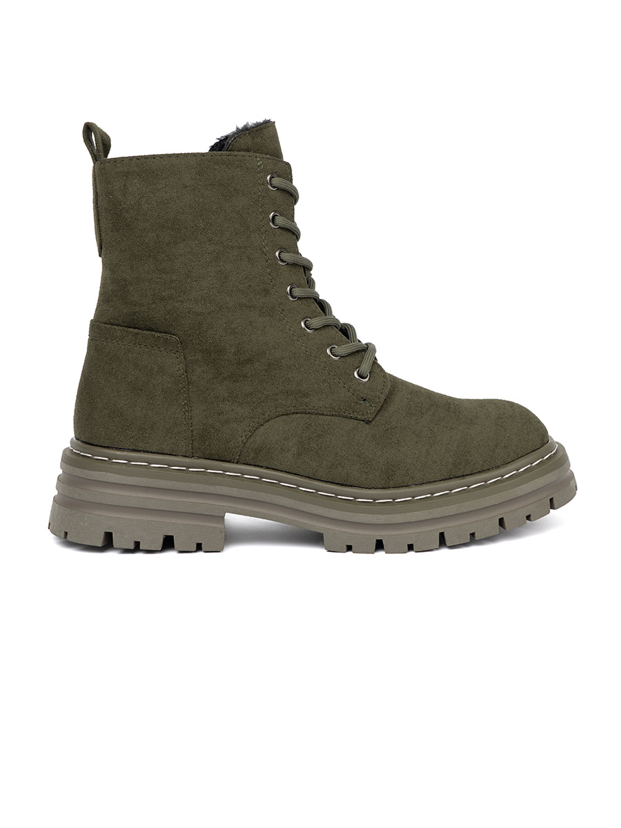 Dark green womens hiking boots with suede trim by Sergio Leone
