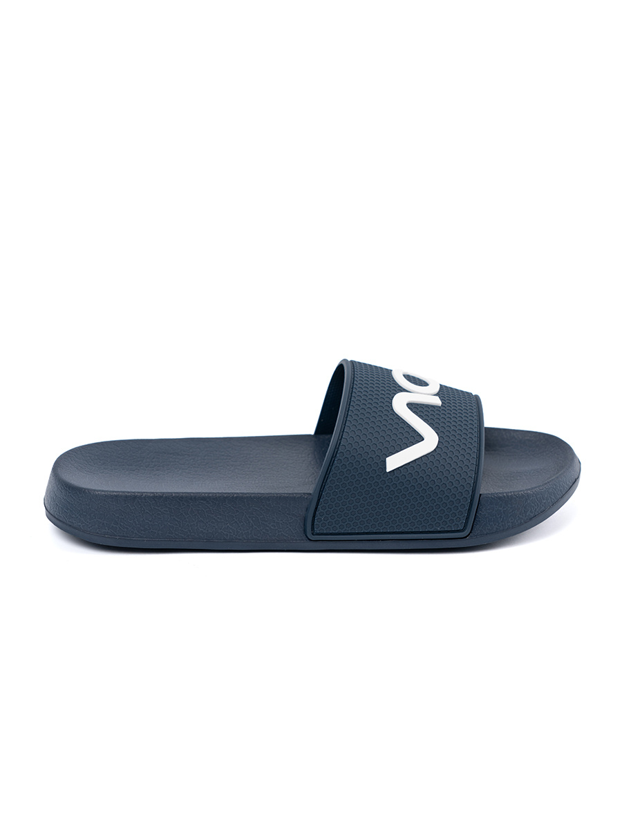 Shelvt Navy blue flip-flops with inscription