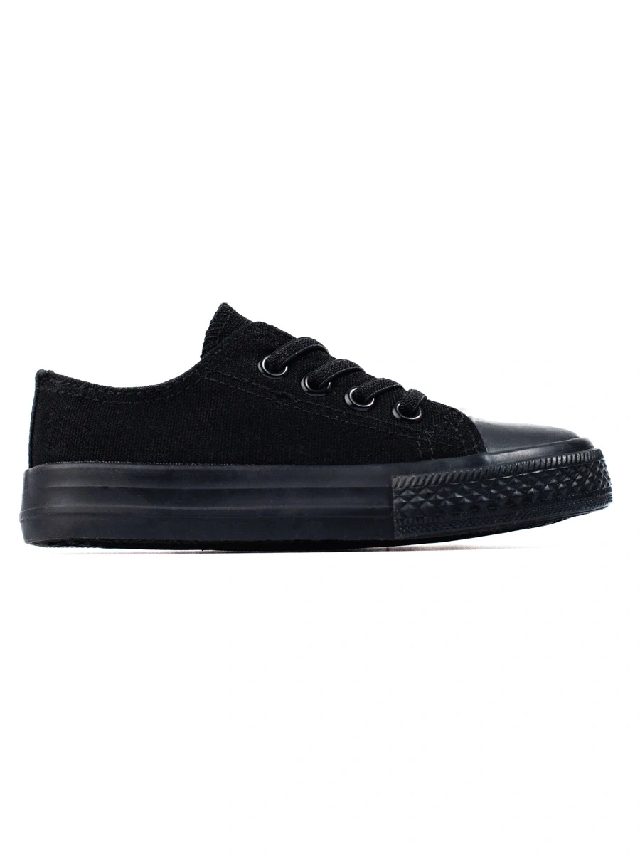 Black Vico childrens sneakers with elastic bands