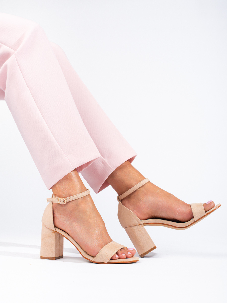 Women's classic post sandals beige Shelovet