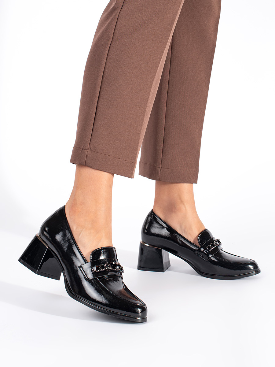 Shelvt Black womens high-heeled shoes