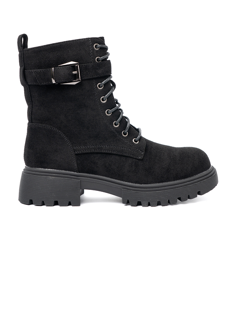Shelvt Black workers with buckle and lacing