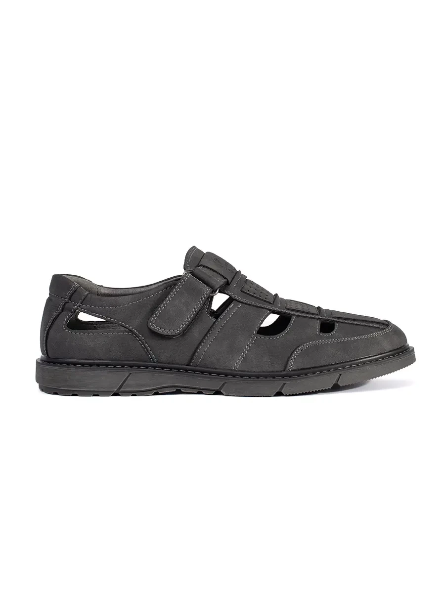 Shelvt Grey openwork loafers for men