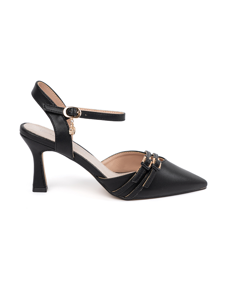 GOODIN Black pumps with open heel