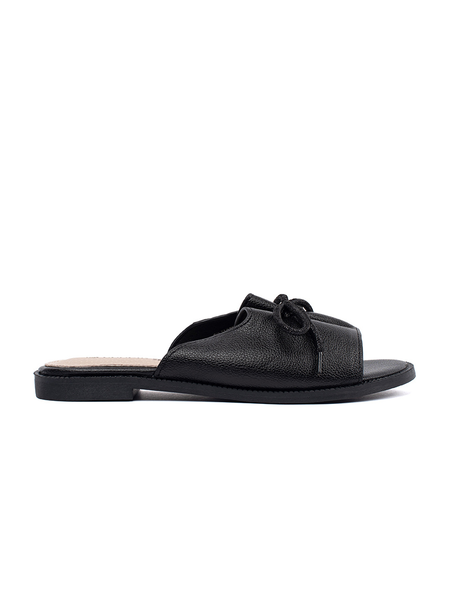 GOODIN Black flip-flops with a bow
