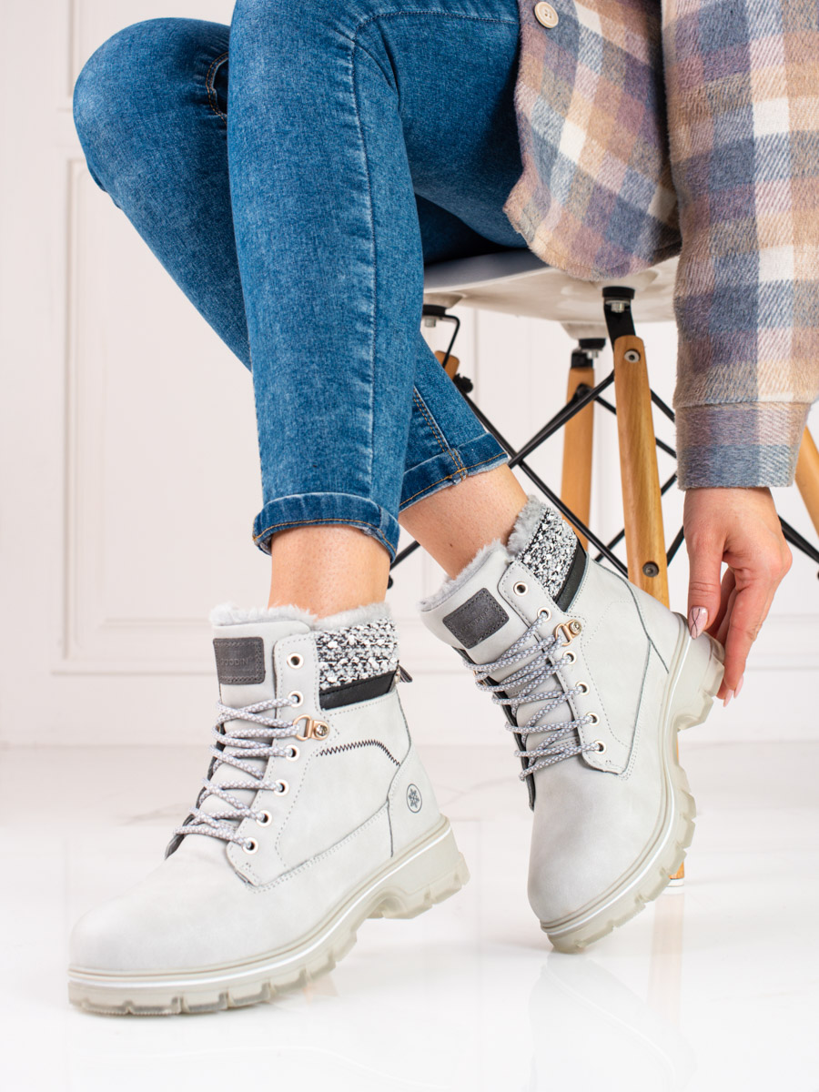 Womens trappers gray with fur shelovet
