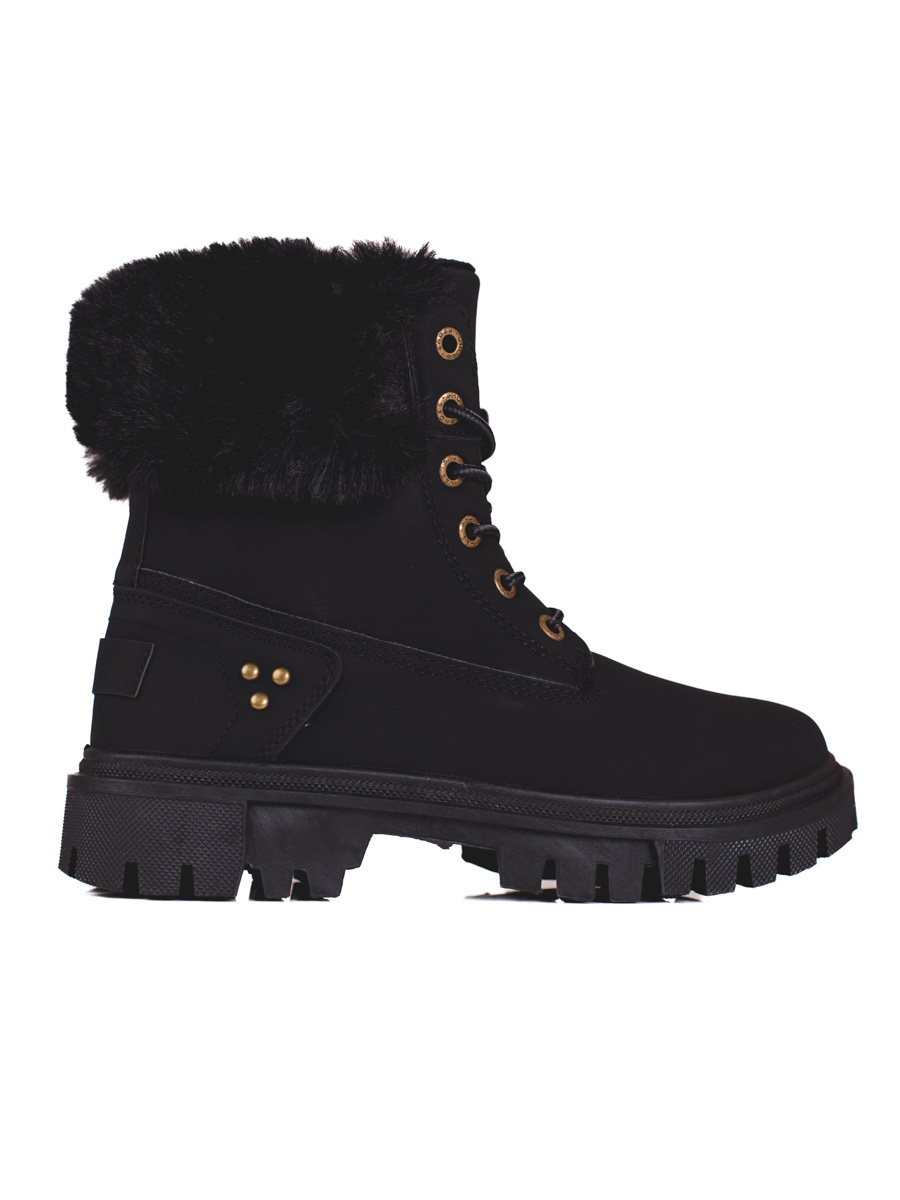 Black women's trappers with Fur Shelvt