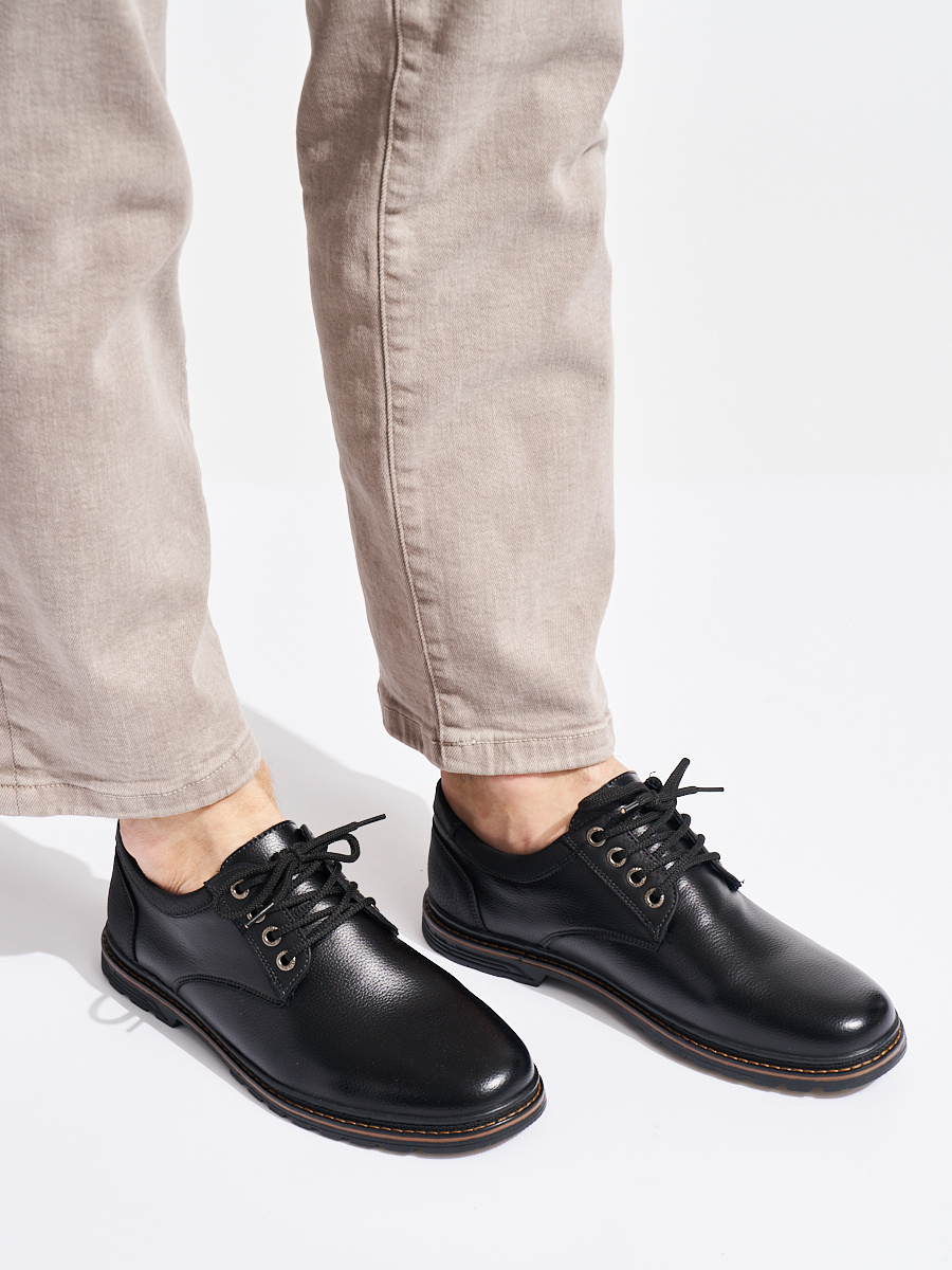 Shelvt Mens black lace-up shoes