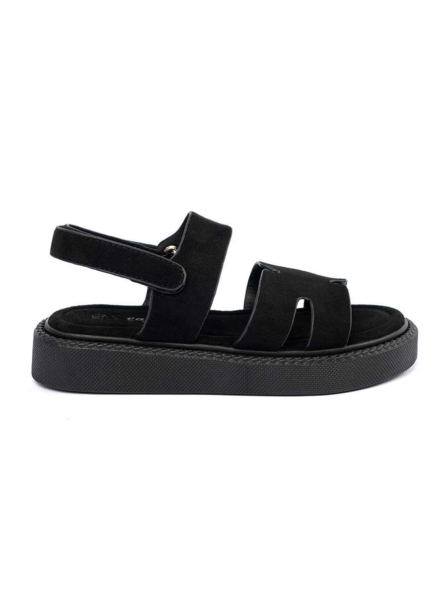 SEASTAR Black platform sandals with cutouts