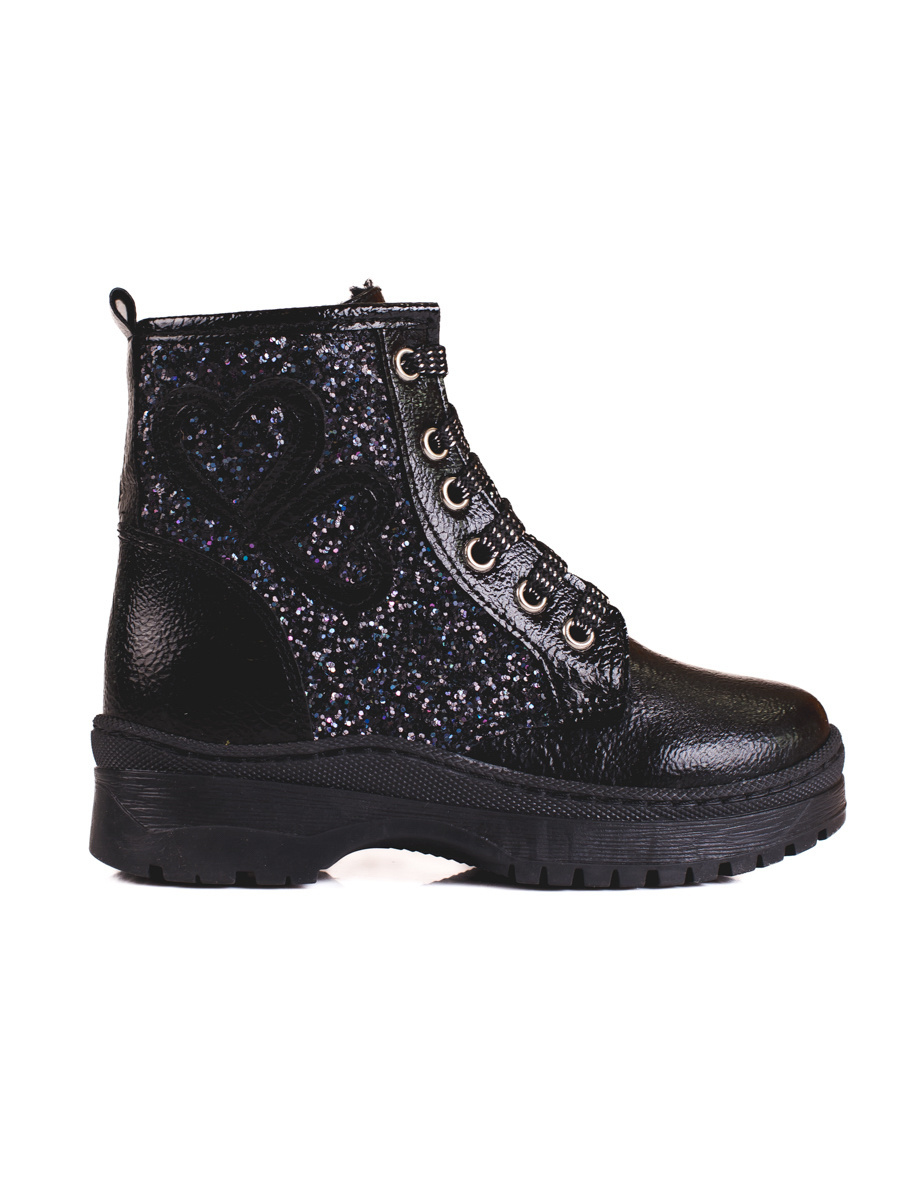 W. POTOCKI Girls ankle boots with glitter Potocki black