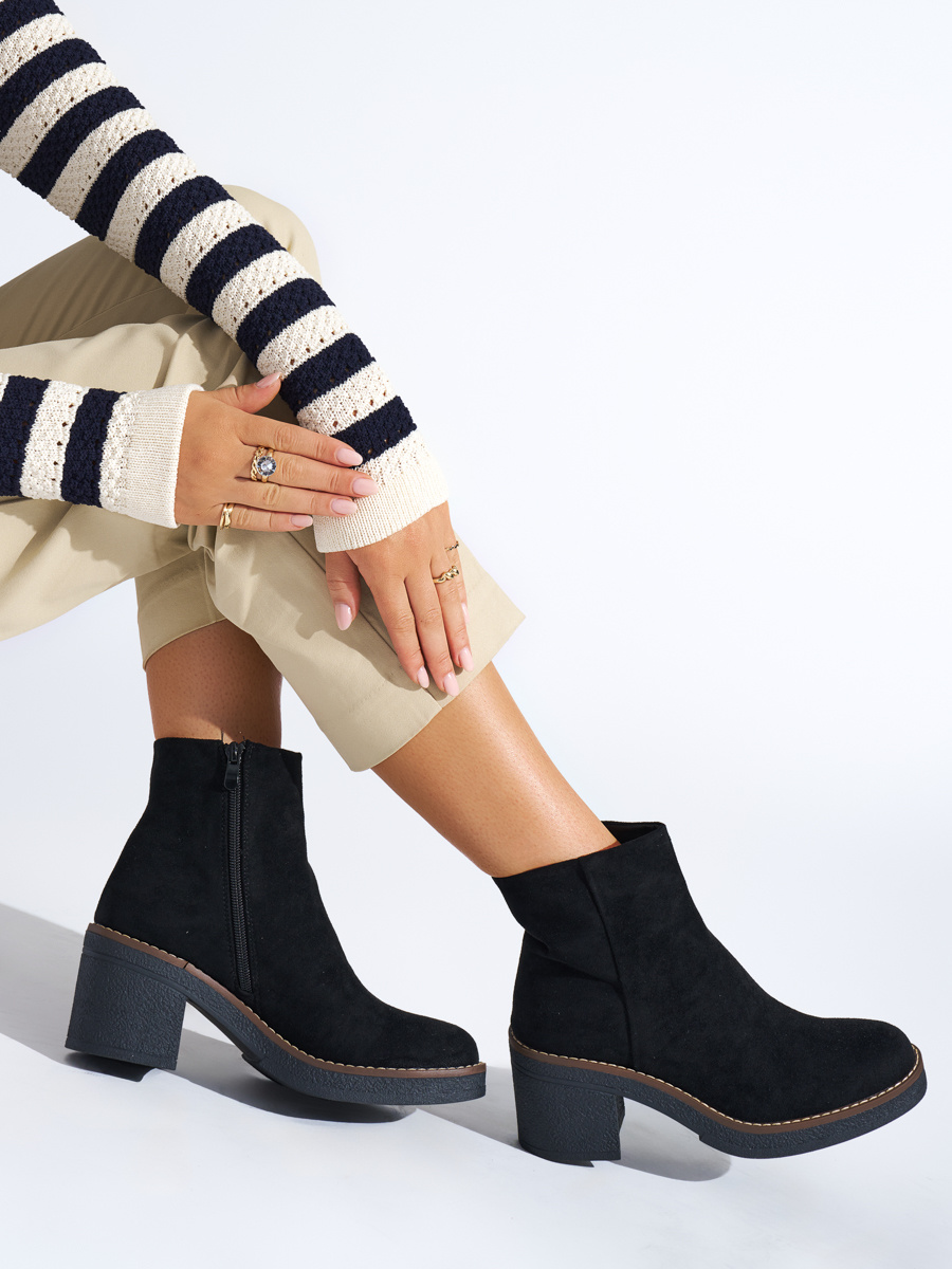 Shelvt Womens black ankle boots