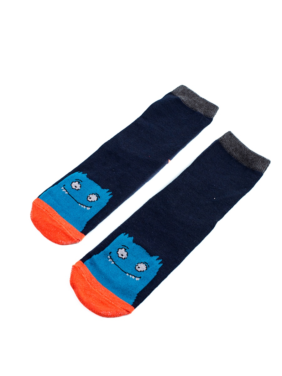 Boys' socks Shelvt navy blue monster
