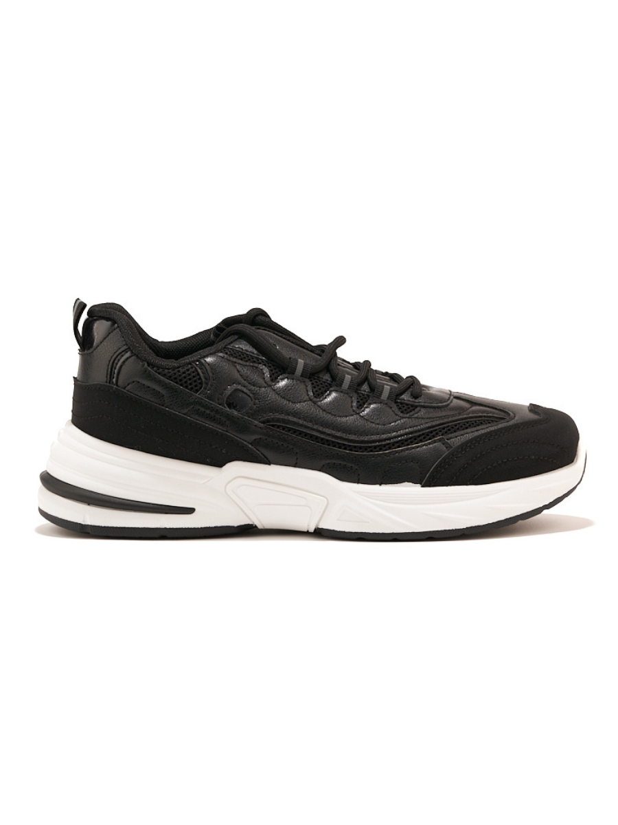 Shelvt Black womens sports shoes with a thick sole