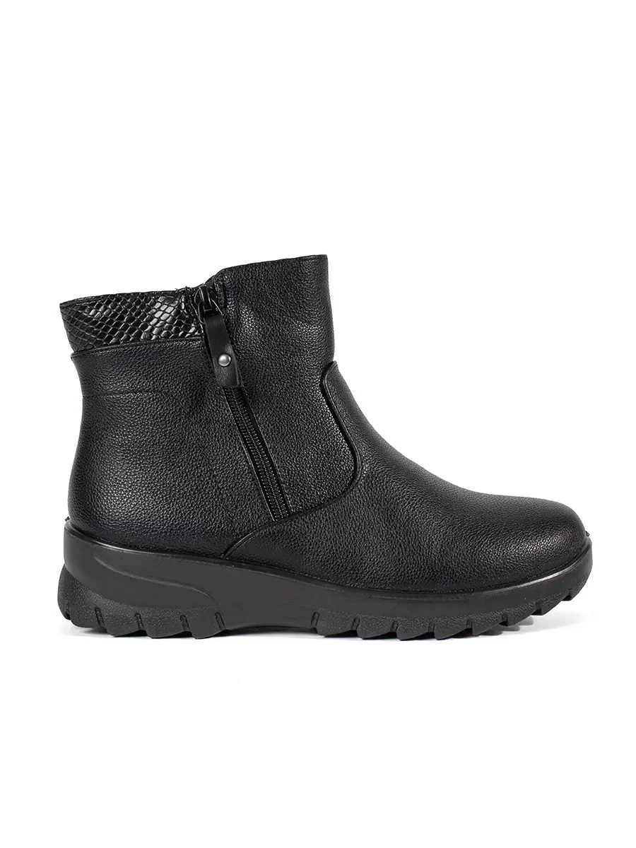 Shelvt Black comfortable insulated womens ankle boots