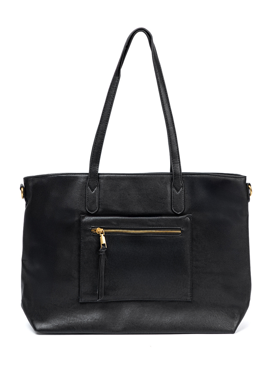 Shelvt Black handbag with gold elements