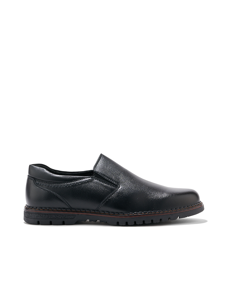 Shelvt Mens Black Slip-On Shoes